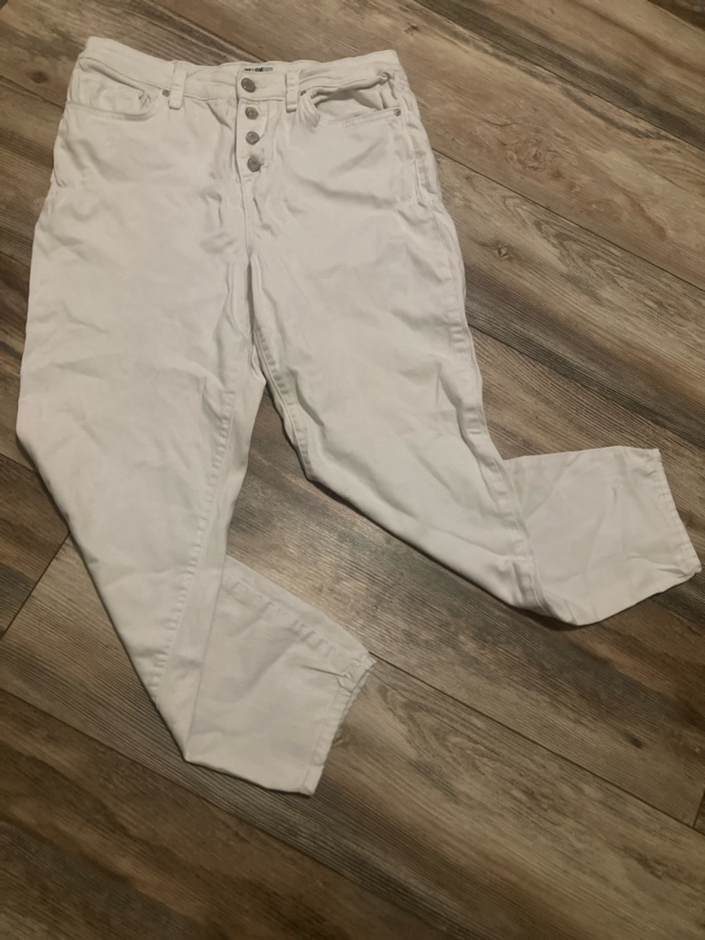 William Rast Womens High Rise Ankle Button Fly Skinny Jeans White Size 30